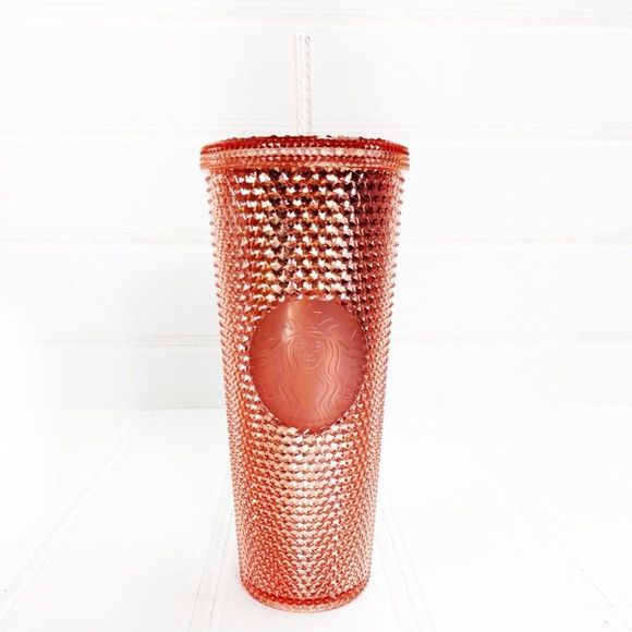 Starbucks Rose Gold Iridescent Studded Tumbler Cup